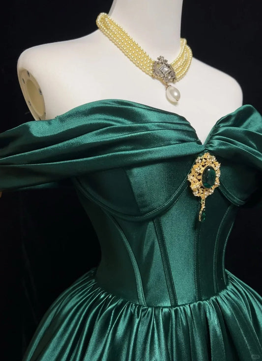 Green princess jewel short fashion retro homecoming dress prom dress evening dress gh4366