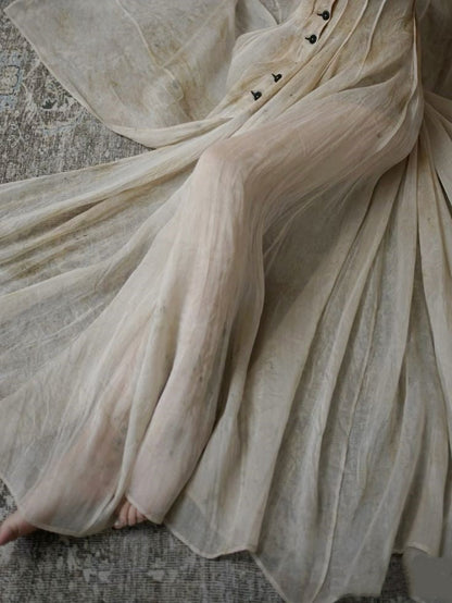 shopuniqlos-New Retro Elegant Square Neck Summer New Long Chiffon Prom Dress Evening Dress Retro Wedding Bridesmaid Dress gh5251