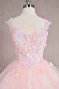 Cute Pink 3D Butterfly Design A-line Tulle Backless Short Homecoming Dress TP3401