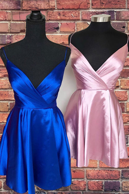 Vestidos de satén con tirantes finos para el regreso a casa, minivestido de fiesta