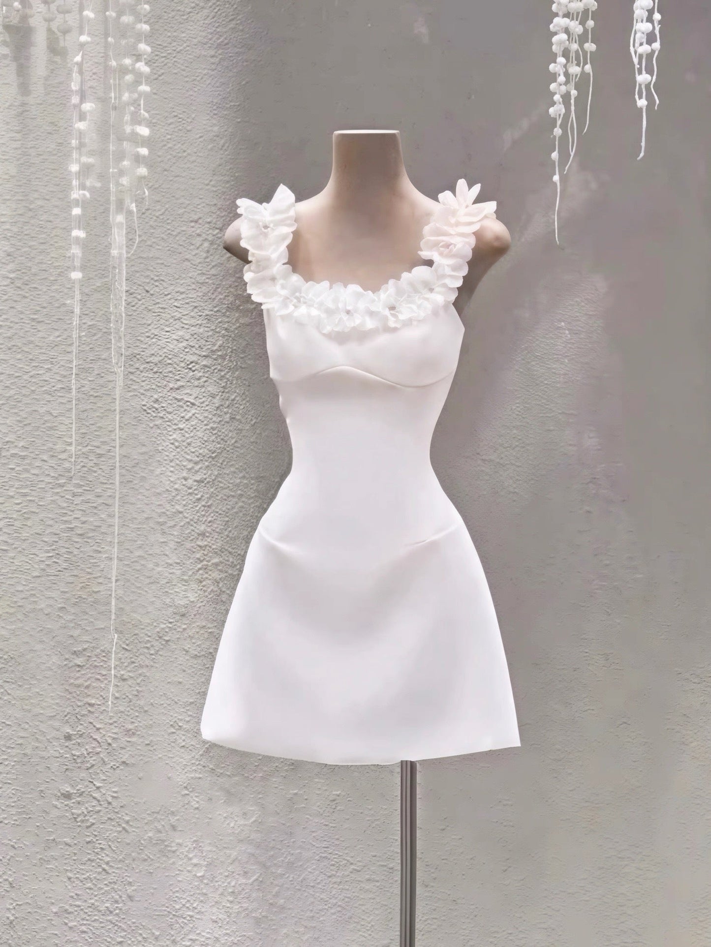 Vestidos de fiesta blancos, elegantes, de corte A y escote cuadrado, cortos, formales, para el regreso a casa, de noche, para cóctel, para cumpleaños número 16, DH2761