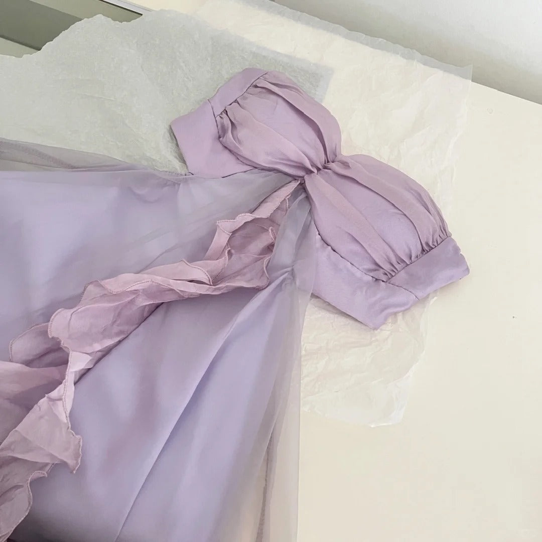 Purple fairy short/long homecoming dress party dress birthday dress gh4562