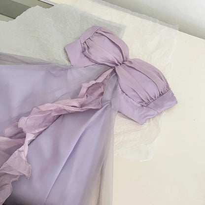 Purple fairy short/long homecoming dress party dress birthday dress gh4562