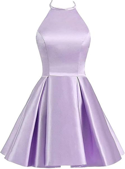 Blue/purple/red cute sweet short satin prom dress homecoming dress birthday party dress gh805