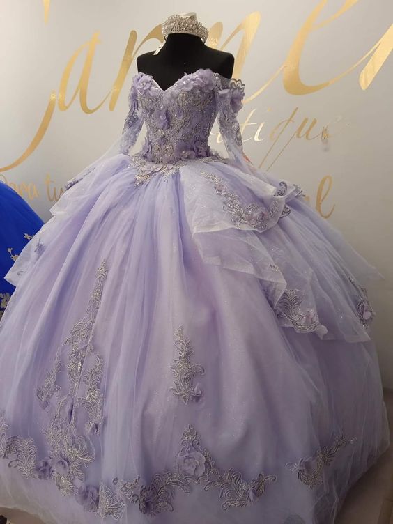 Vestido de quinceañera con vestido de princesa color lila para dulces 16