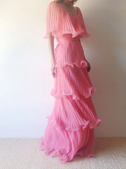 Vestido de fiesta rosa largo sexy para mujer, elegante vestido de fiesta
