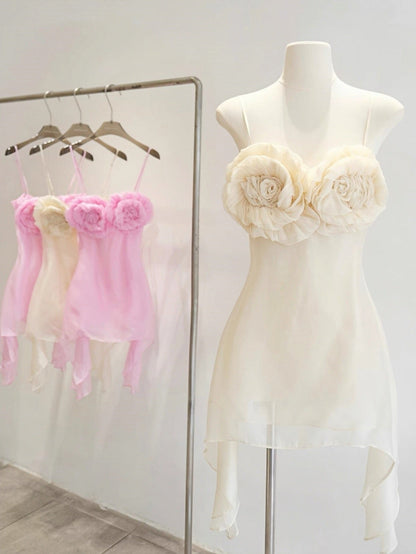Vestidos de fiesta cortos rosas con tirantes finos, corte A, elegantes y cortos, para cóctel, de noche, para 16 cumpleaños, DH2775