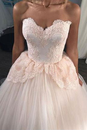 Sweetheart Quinceanera Dress Sweet 16 Dress Tulle Long Prom Dress With Applique GP22