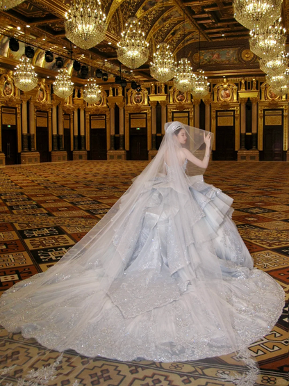 Hermoso vestido de novia de corte A con escote en forma de corazón, lentejuelas y cuentas brillantes, vestido de fiesta, vestido de noche TP4228