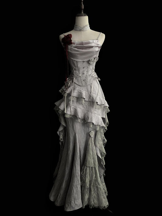White Retro Fashion Elegant Long/Short Lace Homecoming Dress Prom Dress Evening Gown gh3443