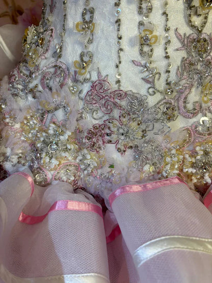 Vestido de noche vintage rosa con escote corazón, sin tirantes y cuentas, para quinceañeras, corte A, TP4288