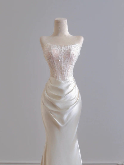 shopuniqlos--__xquisite lace long floor-length satin prom dress wedding dress gh5481
