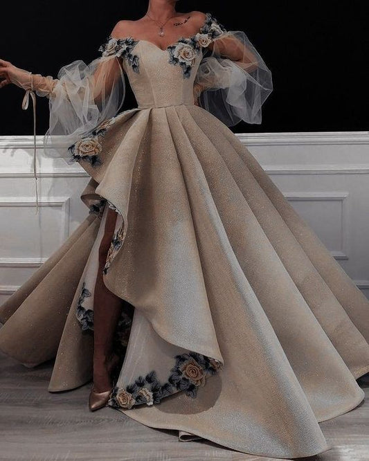 Elegante vestido de quinceañera con escote corazón, bordado floral, hombros descubiertos, corte A, de tul, largo hasta el suelo, para fiesta de cumpleaños, noche, baile, TP4545