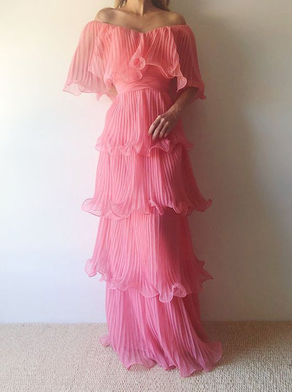 Vestido de fiesta rosa largo sexy para mujer, elegante vestido de fiesta