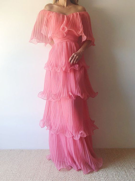 Vestido de fiesta rosa largo sexy para mujer, elegante vestido de fiesta