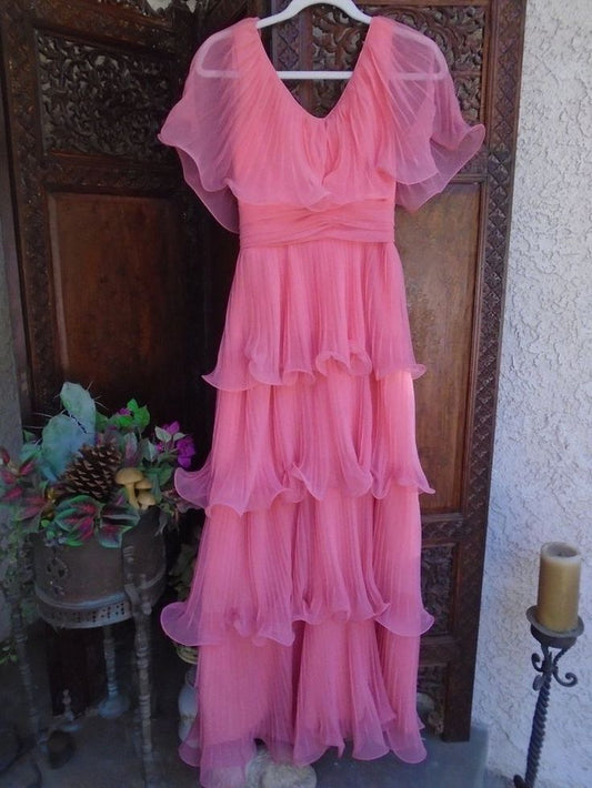 Vestido de fiesta rosa largo sexy para mujer, elegante vestido de fiesta