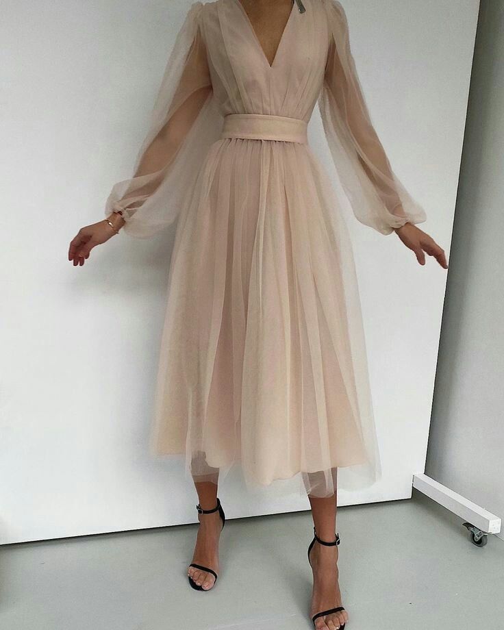 Graduation dress Short A Line Prom Dresses V Neck Long Puff Sleeve Tulle Formal Wedding Evening Party Dresses For Graduation    fg2856