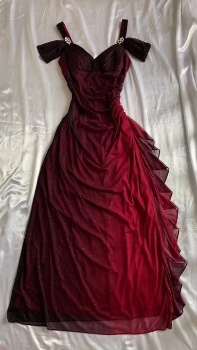 Vestido de fiesta vintage de gasa brillante con cuentas, largo, para graduación, noche, TP4399
