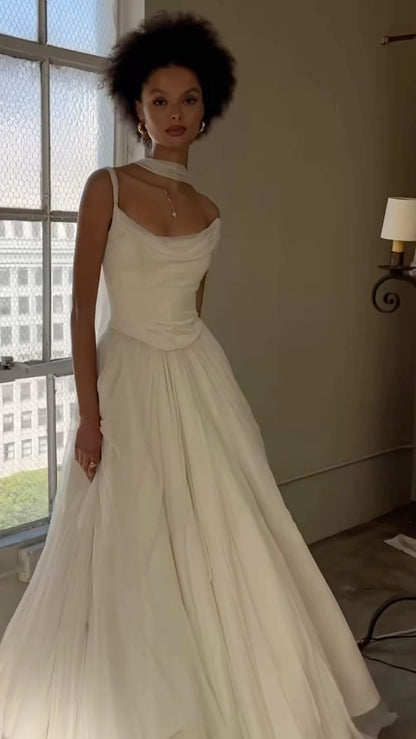 Simple A Line Off the Shoulder White Chiffon Long Prom Dress Graduation Prom Dress SH2602