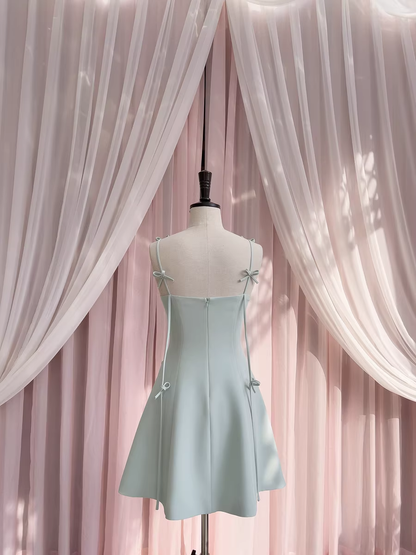 New Fashion Bow Design A-line Spaghetti Strap Party Dresses Homecoming Dresses, TP3809