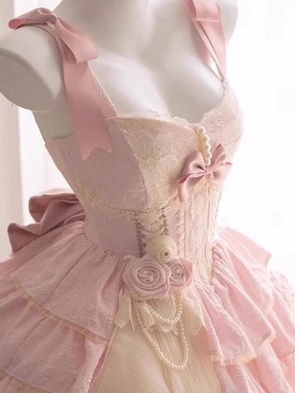 Vintage Pink 3D Flower Design A-line Sleeveless Homecoming Dress TP3405