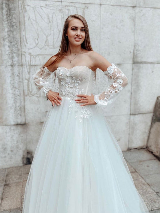 Vestido de fiesta largo de encaje de tul blanco, vestido de noche de encaje blanco