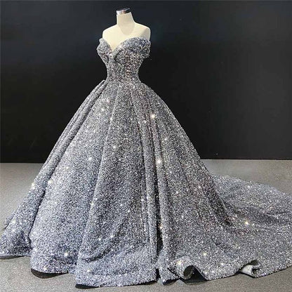 Silver/Red/Green Shiny Gorgeous Sequined Long Prom Dress Evening Dress Off Shoulder Adult Ceremony Dress gh3128