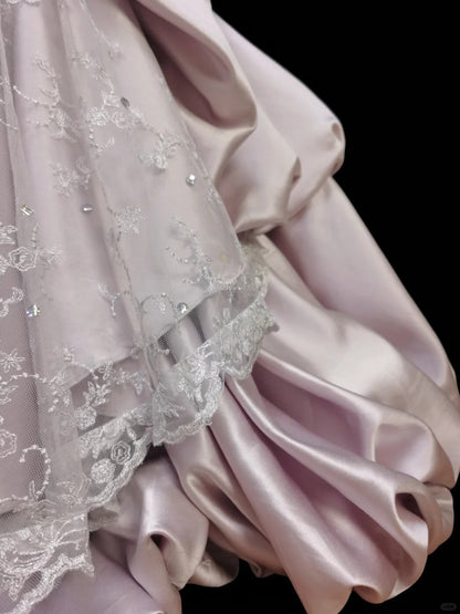Pink sweet bow decoration long floor-length ball gown evening dress adult ceremony birthday dress gh4100