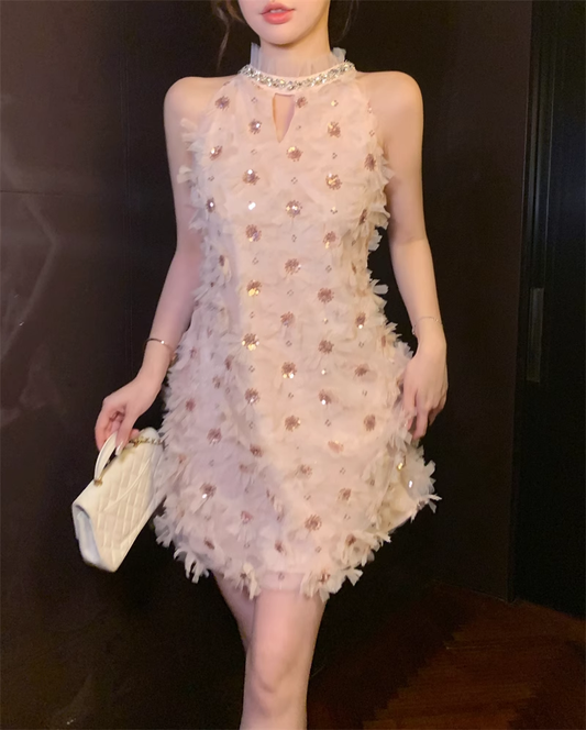 Fashion Pink Sequin Tulle Design A-line Sleeveless Strapless Homecoming Dress TP3697