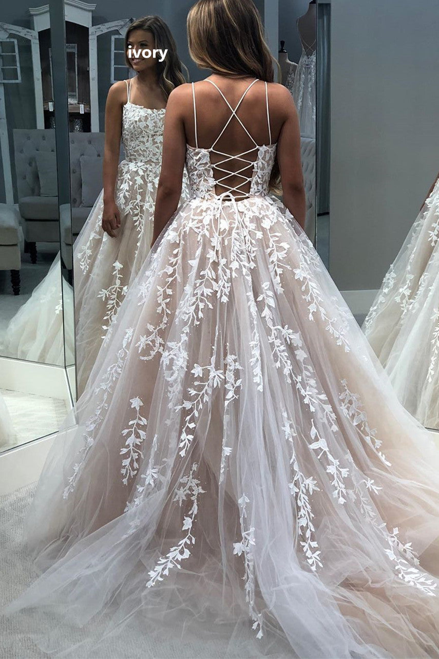 Vestido de fiesta largo con tirantes de princesa y apliques de encaje, vestidos de noche