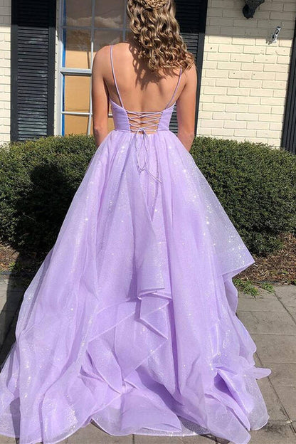 Vestido de fiesta largo con capas de princesa lavanda, vestidos para fiestas, eventos y cumpleaños.