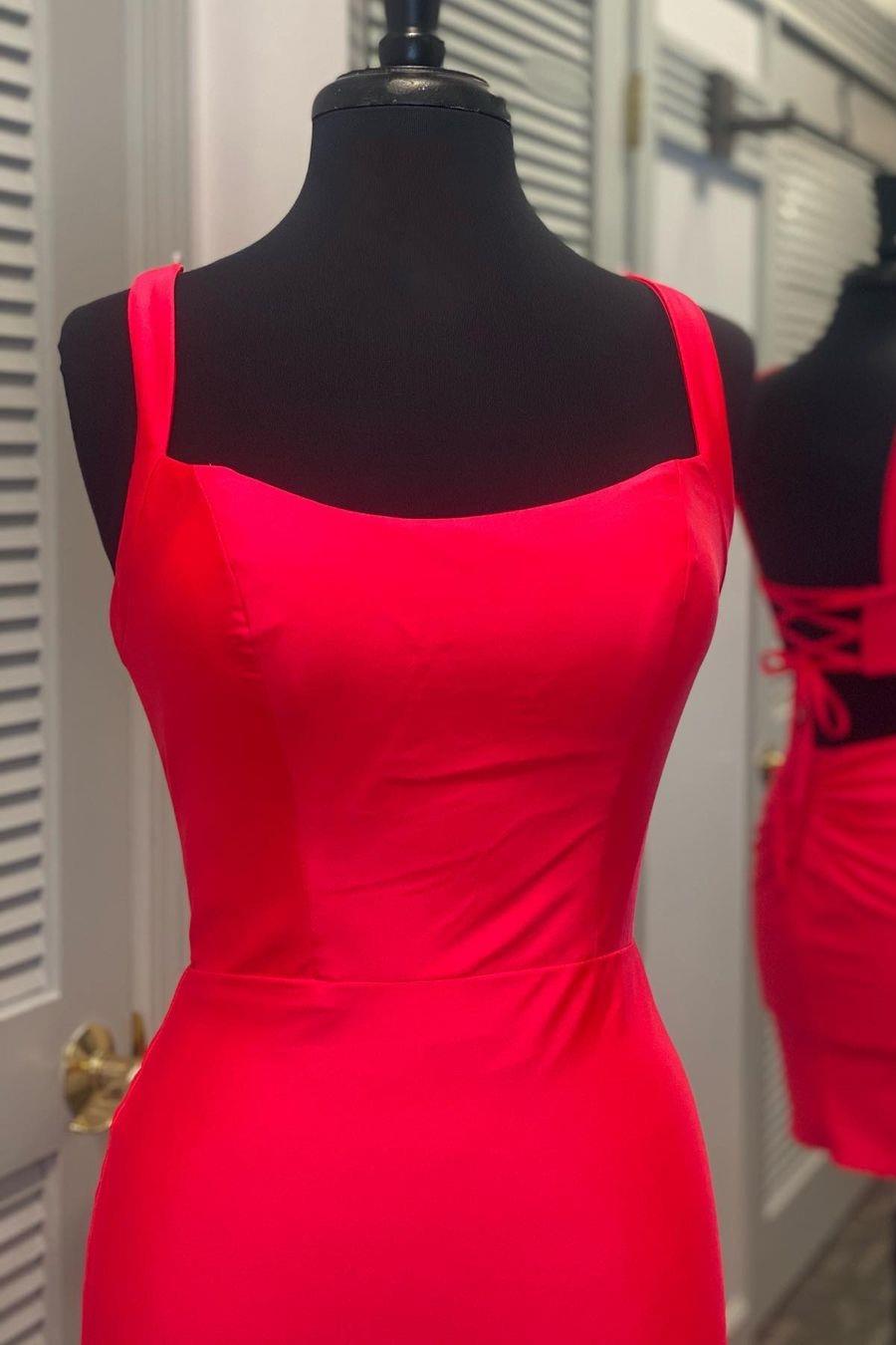 Vestido corto rojo de fiesta, vestido corto de gala