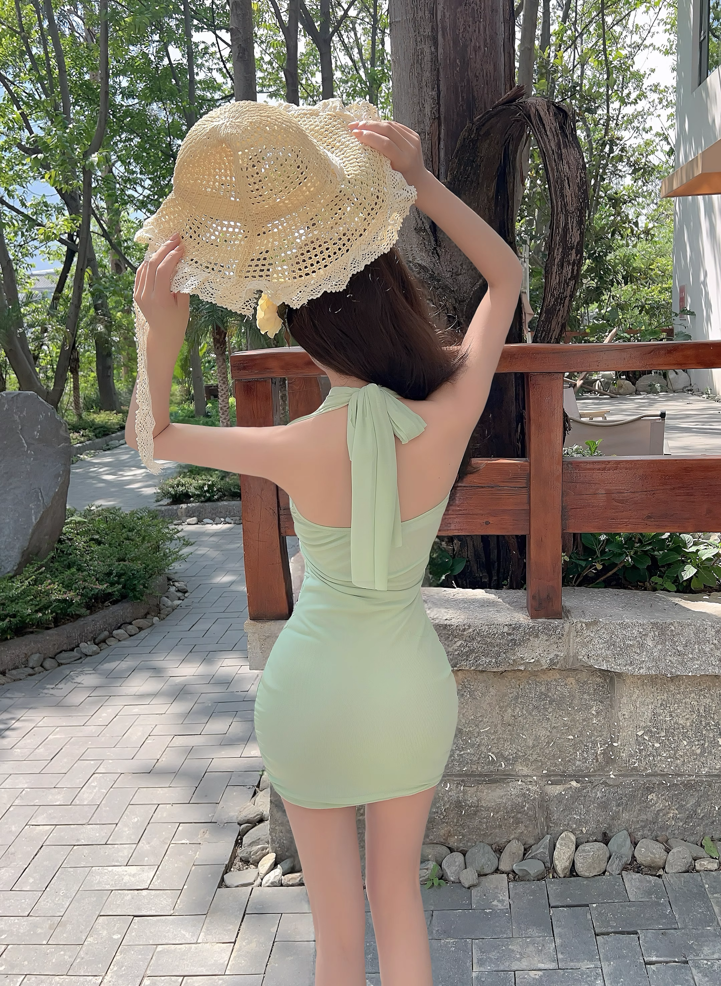 New Style Light Green Appliqued Tight Design A-line Halter Homecoming Dress TP3704