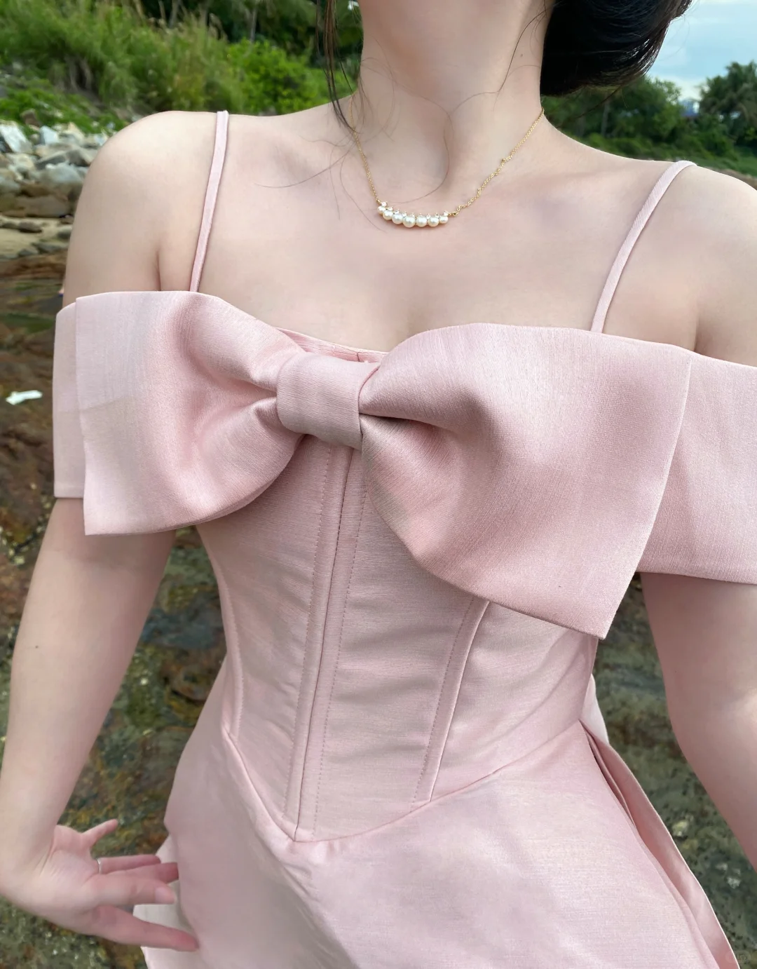 Simple Pink Satin A Line Vacation Dress Birthday Dress Homecoming Dress  S320