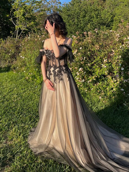 Vestidos de fiesta de moda de línea A Vestido formal Mujer Elegante
