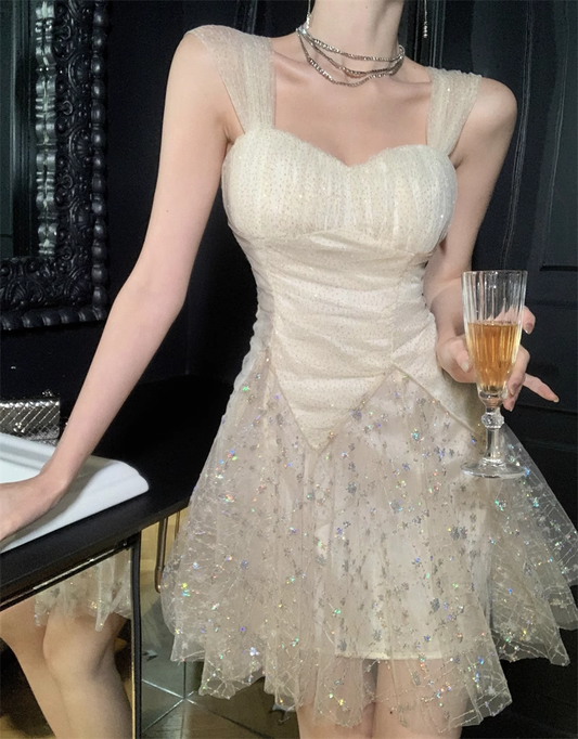Vintage Sweetheart Sequin Design A-line Tulle Homecoming Dress TP3686