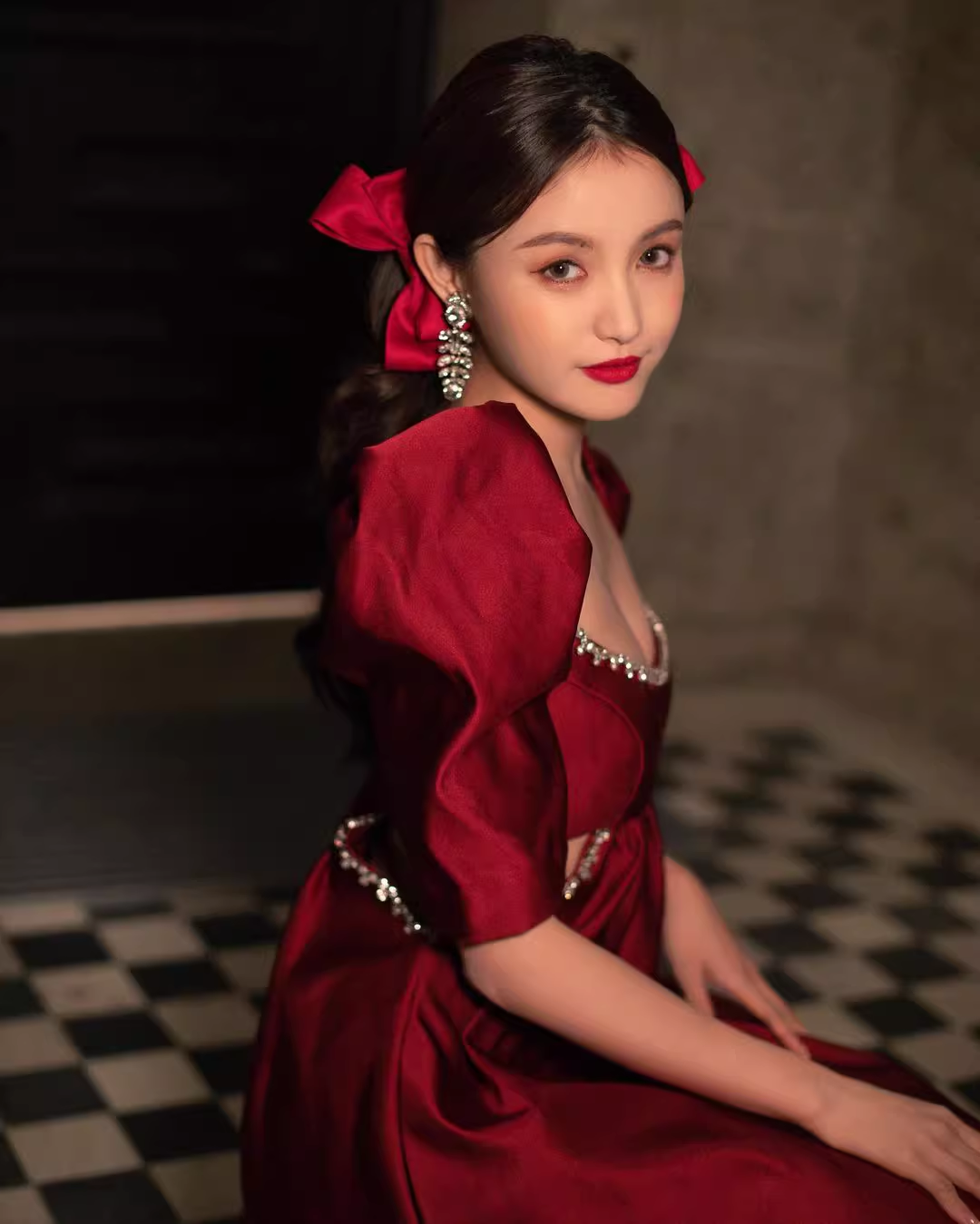 Vintage Burgundy A-Line Homecoming Dress Beaded Short Puff Sleeves Party Dress A-Line Cocktail Dress T4635