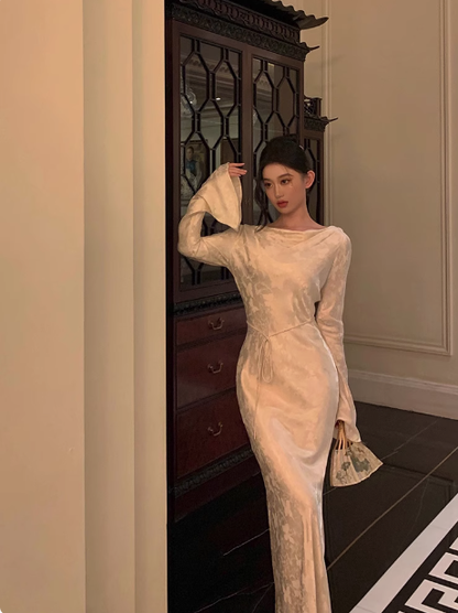 Vestido sexy de manga larga para otoño, ideal para fiestas de cumpleaños número 21, ideas para mujeres (DP1901)
