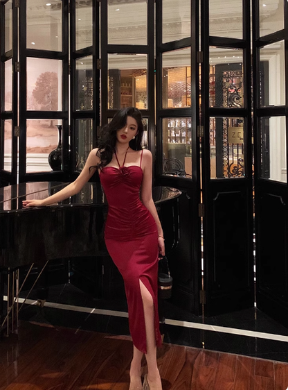 Vestido rojo sexy para fiesta de cumpleaños número 21, ideas para vestidos de cumpleaños para mujeres (DP1892)