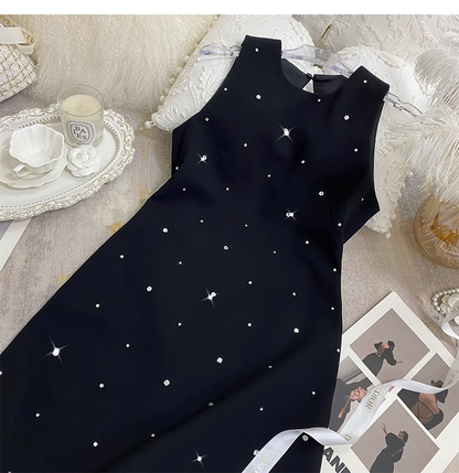 Elegant Black Beading Backless Design A-line Sleeveless Homecoming Dress TP3773