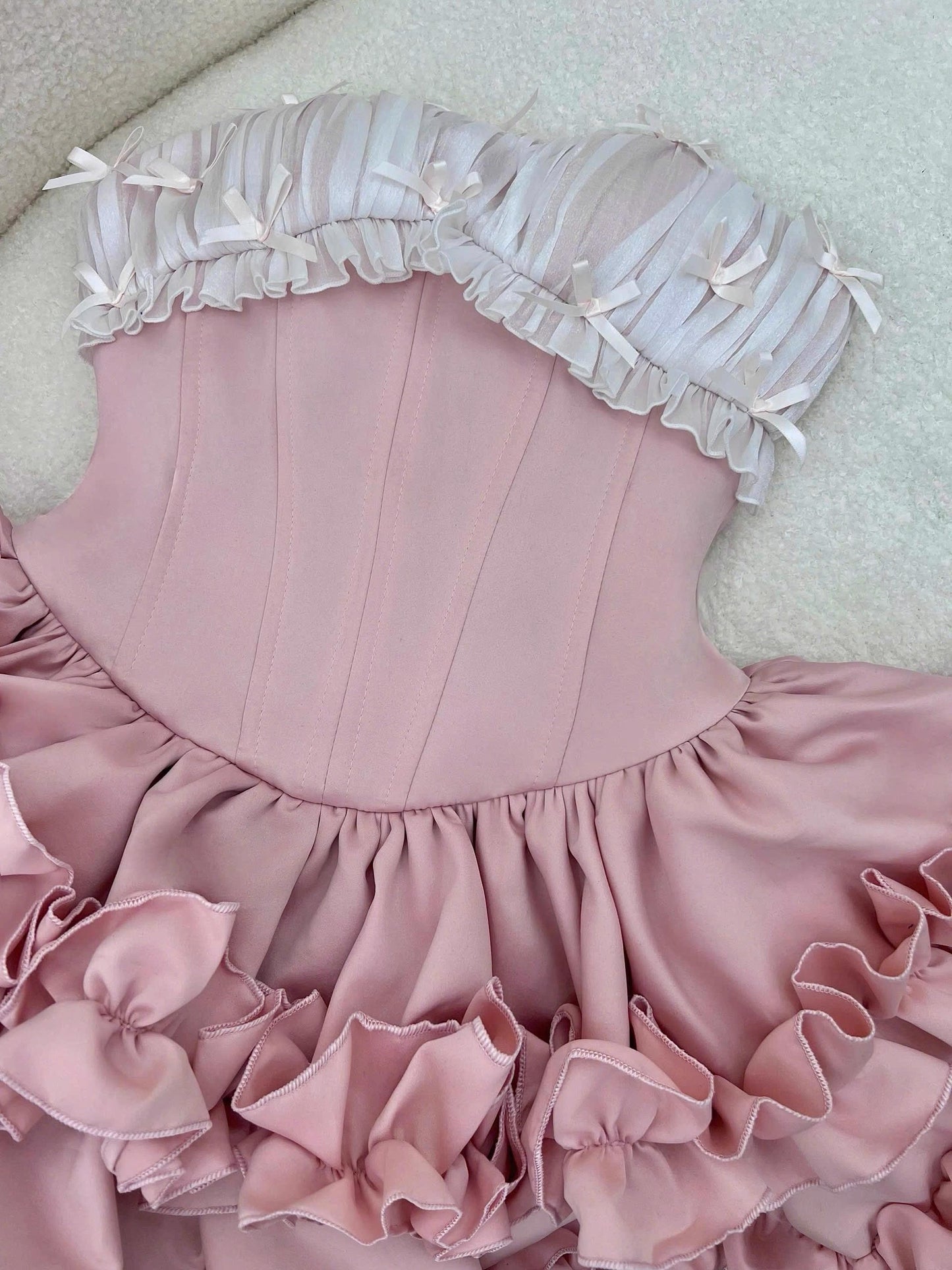 Bonito vestido de fiesta rosa sin tirantes, corto, formal, para el regreso a casa, elegante, corto, para cóctel, para cumpleaños número 16, DH2759
