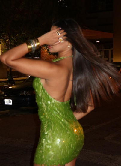 Gorgeous Halter Sequin Green Sheath Backless Short Cocktail Dress Homecoming Dress S736