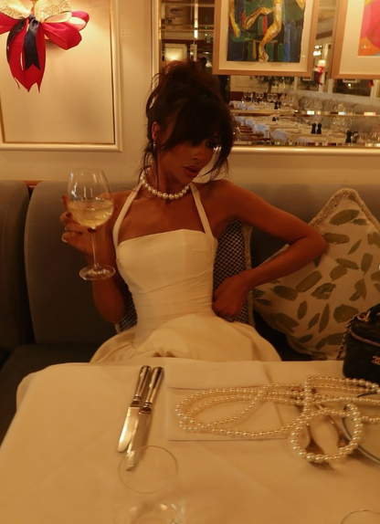 Cute A Line Halter White Satin Short Homecoming Dress Birthday Dress SH2005