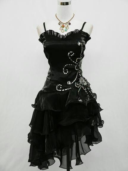 Black Chiffon Beaded Mini Satin Short Prom Dress Homecoming Dress  SH1022