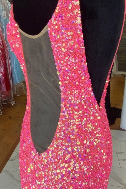 Vestido de fiesta largo de sirena con lentejuelas y cuello en V, vestidos formales