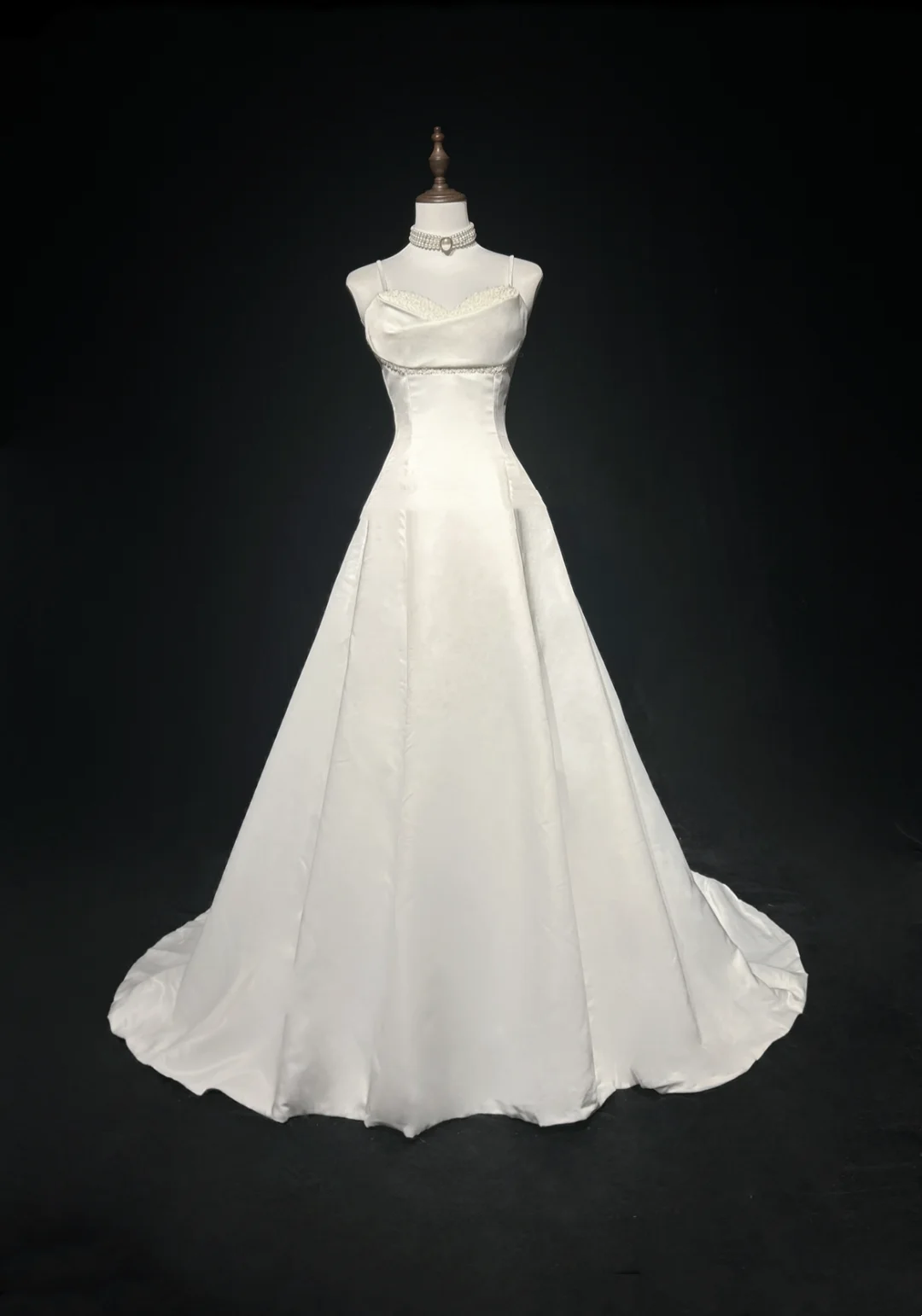 Vestido de novia vintage de los años 60, vestido de fiesta con tirantes finos, sin mangas, satén con cuentas, largo blanco, vestidos de novia elegantes de los años 90 DH1101