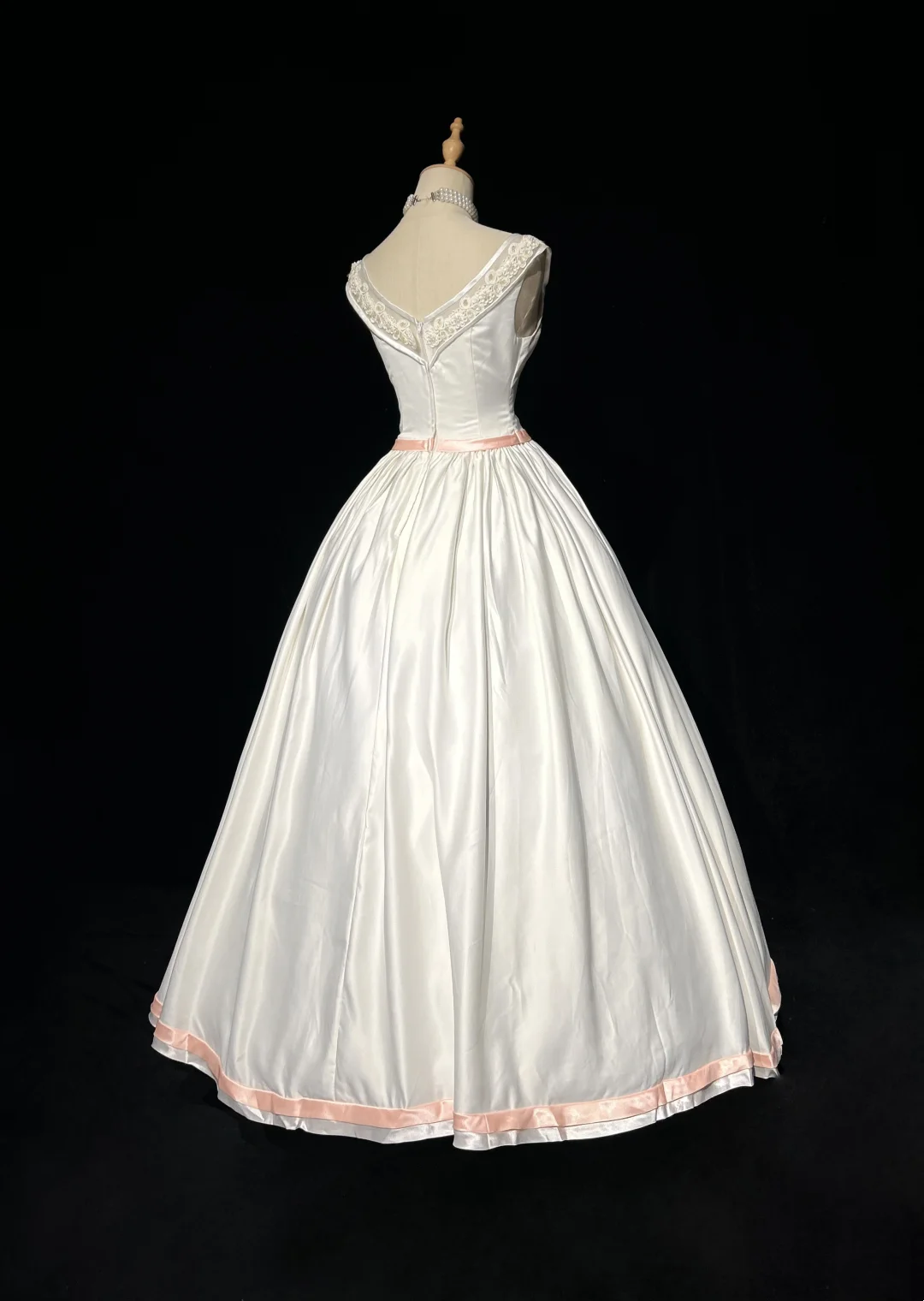 Vestido de novia vintage, vestido de fiesta, escote cuadrado, sin mangas, satén, cuentas, largo, blanco, años 70, elegante, DH1102