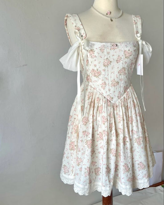 Lindos vestidos de fiesta de verano de corte A, con escote cuadrado y estampado floral, cortos y formales para octavo grado, DH113