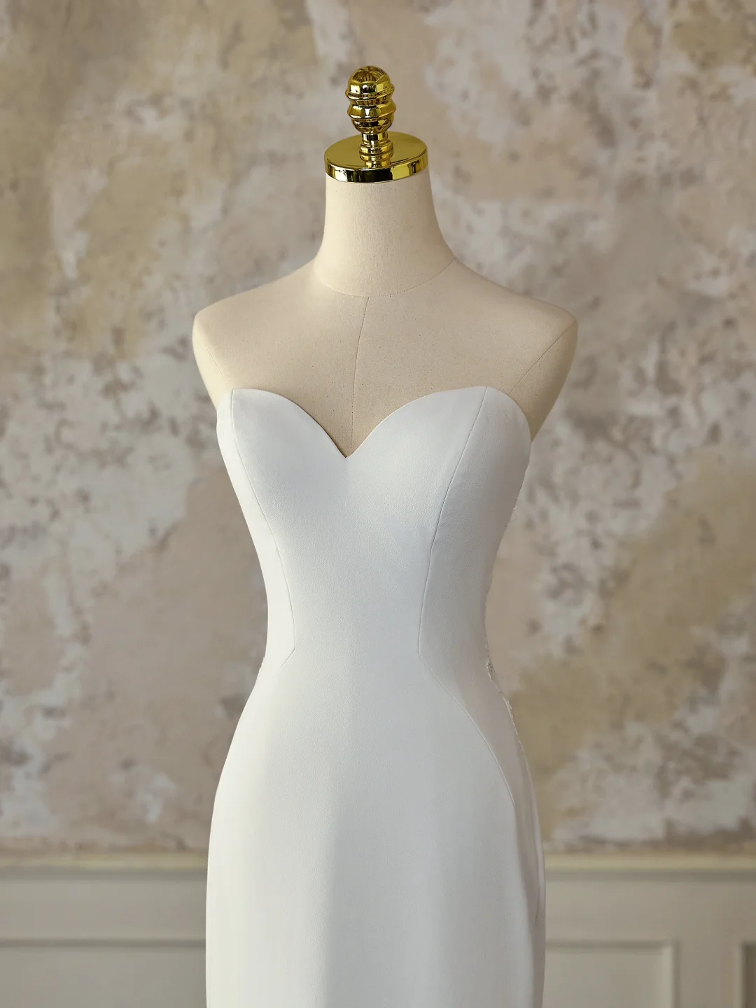 Vestido de novia modesto de corte sirena, escote corazón, sin mangas, satén, largo, de encaje blanco, elegante, DH1131