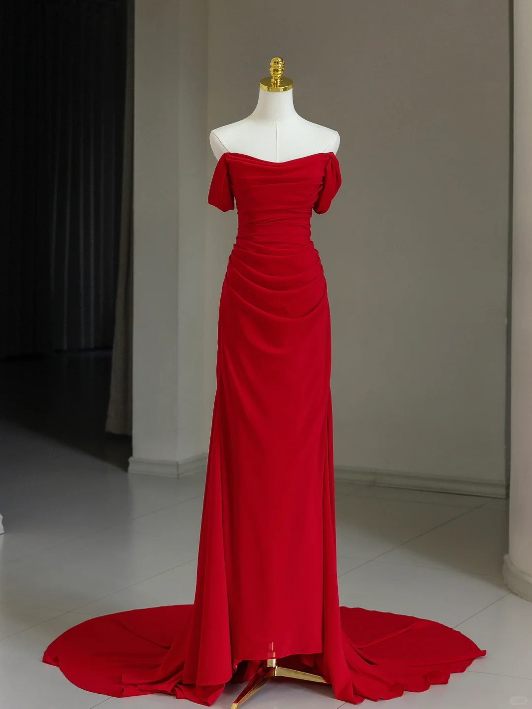 Vestido de novia modesto, con hombros descubiertos y mangas cortas de tul, elegante, DH1134